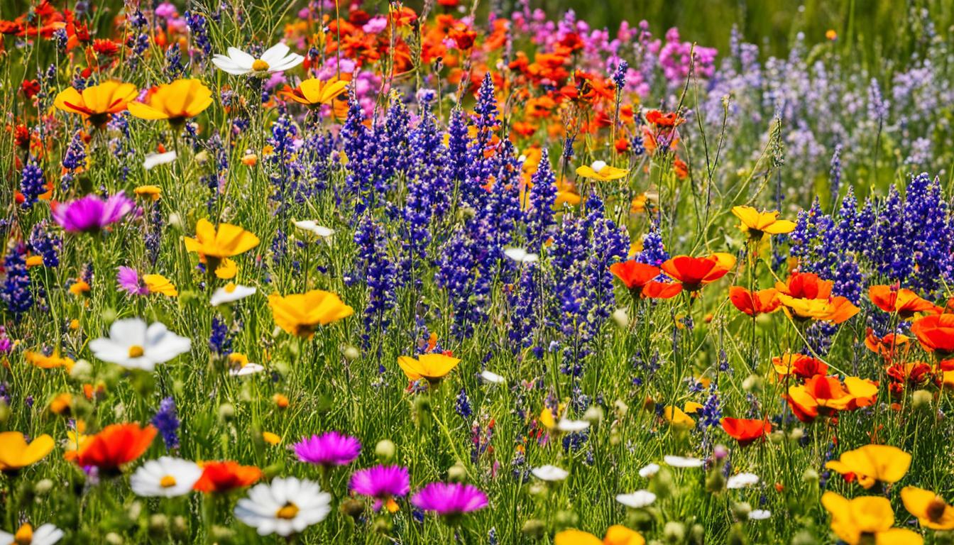 What types of wildflowers attract bees in the USA?