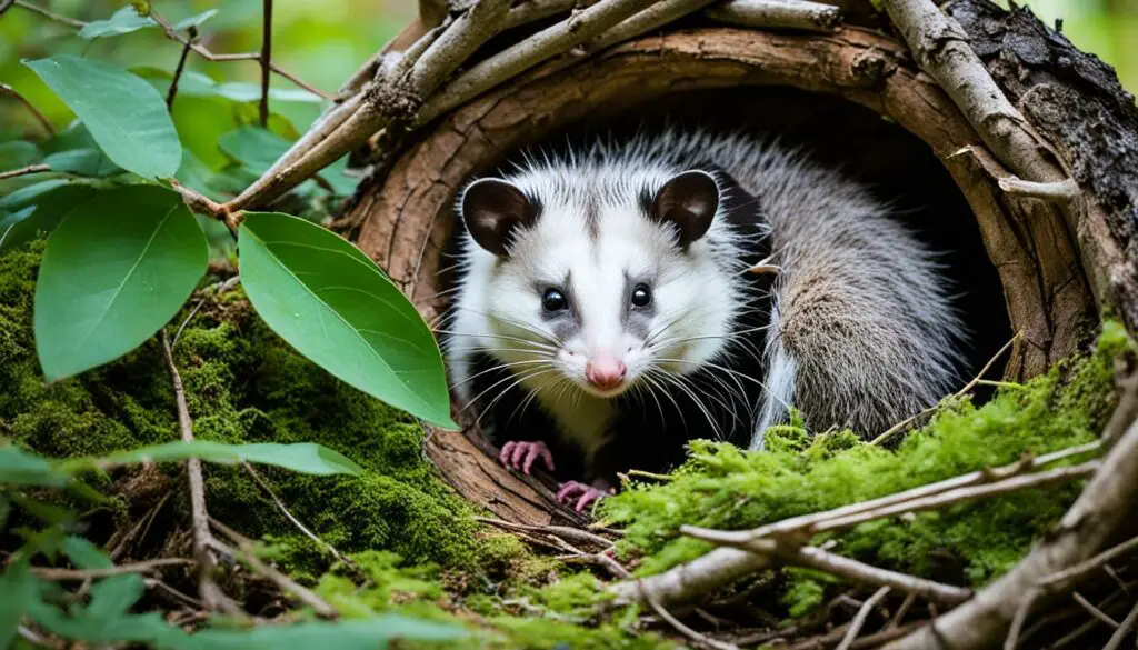 opossum nesting habits