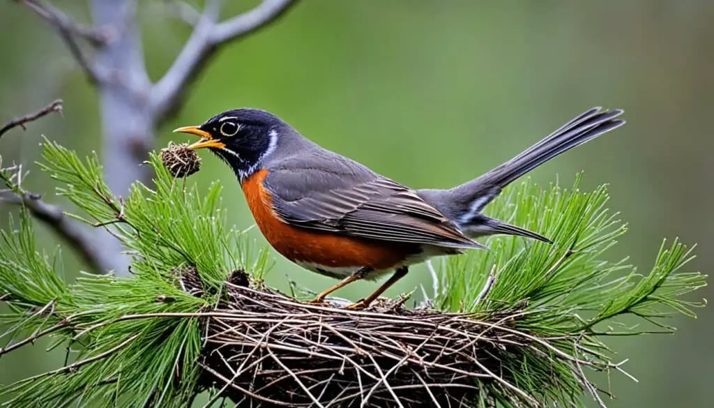 American robin nesting behavior