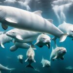 How do beluga whales hunt for food?