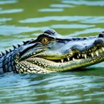 How do crocodiles survive in both water and land?