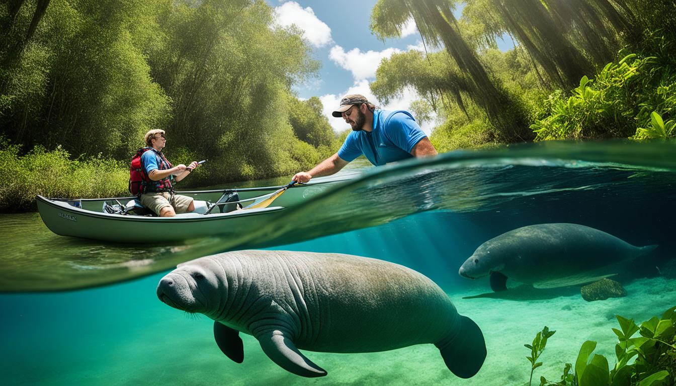 How do manatees interact with humans?