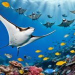 How do manta rays interact with other marine life?