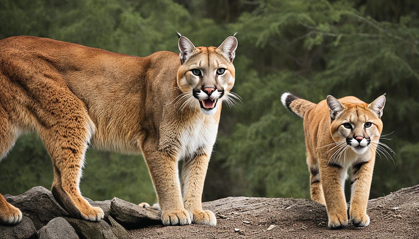 How do you distinguish between a cougar and a bobcat?