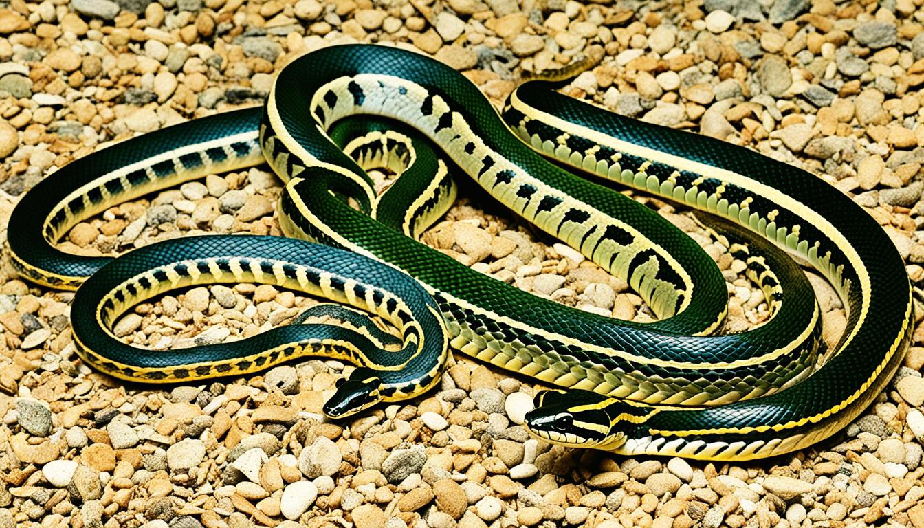 How do you distinguish between a garter snake and a ribbon snake?