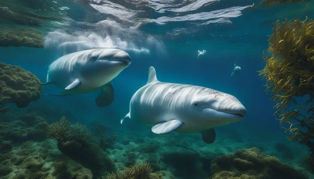 Underwater communication in beluga whales