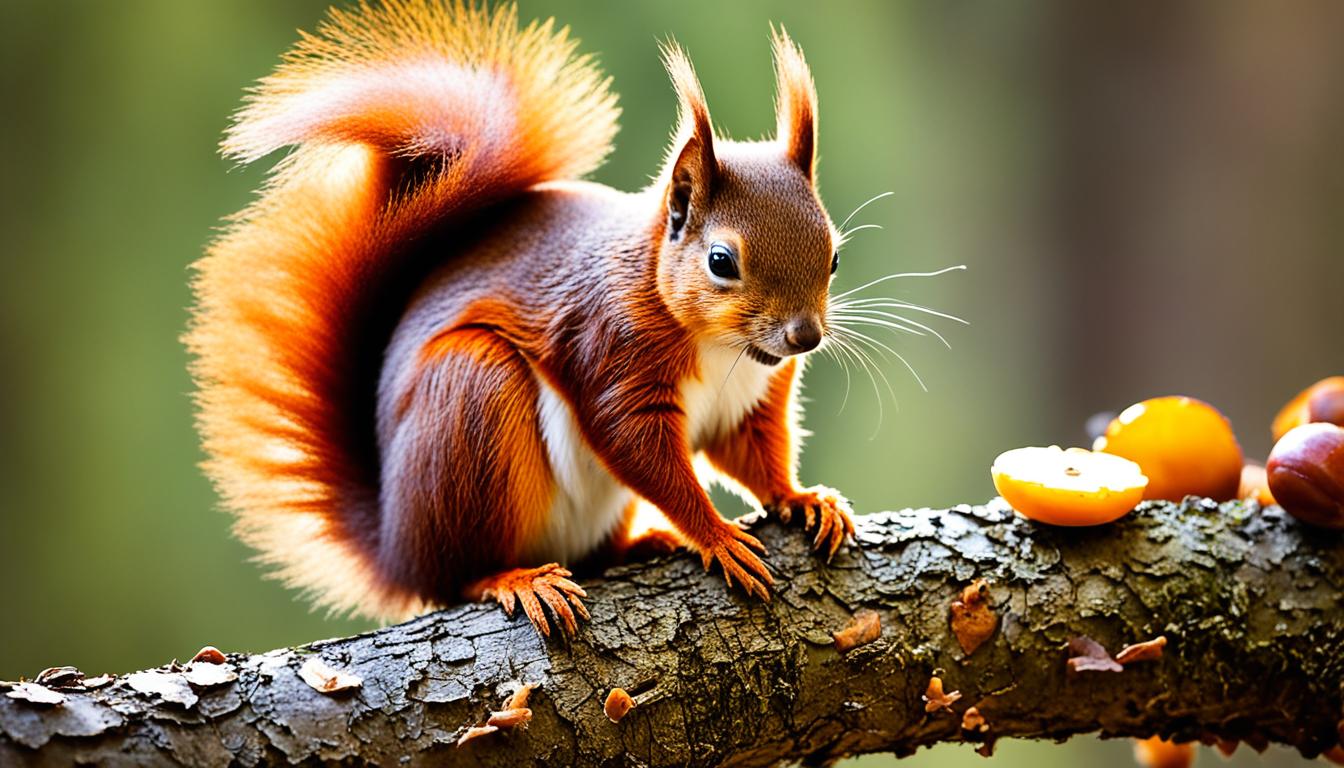 What is the diet of a red squirrel?