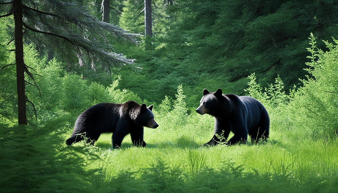 What types of habitats do black bears prefer?