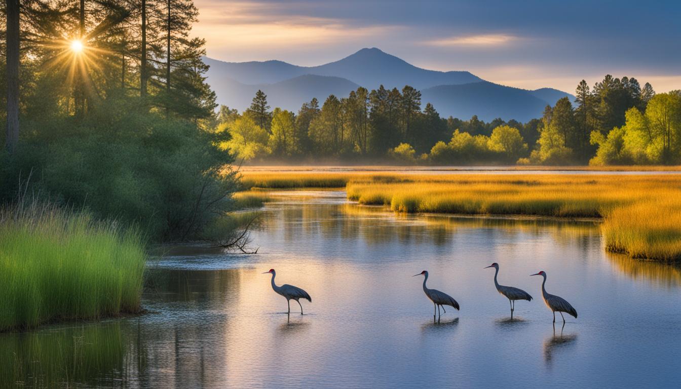 What types of habitats do sandhill cranes prefer?