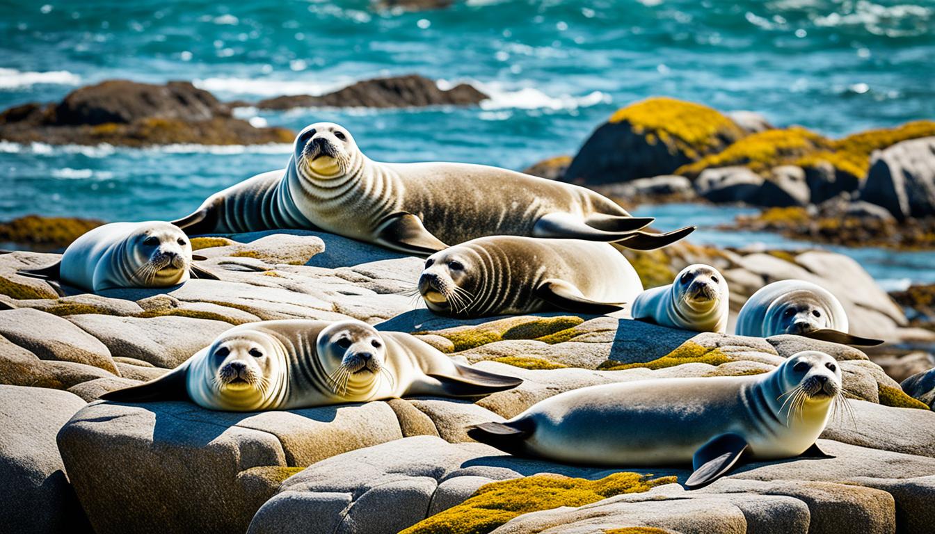 Why do seals sunbathe on rocks?