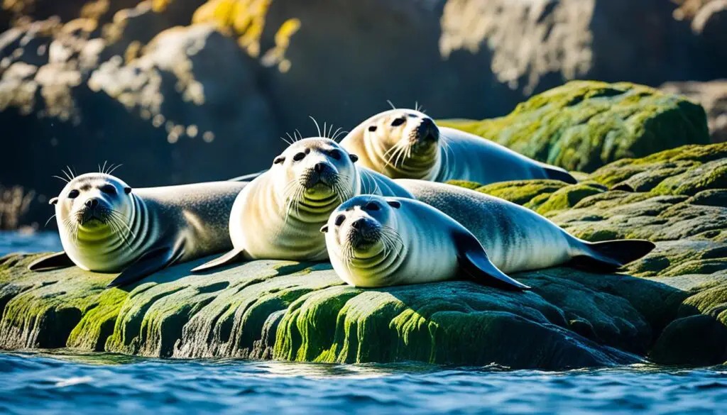 why do seals sunbathe on rocks?