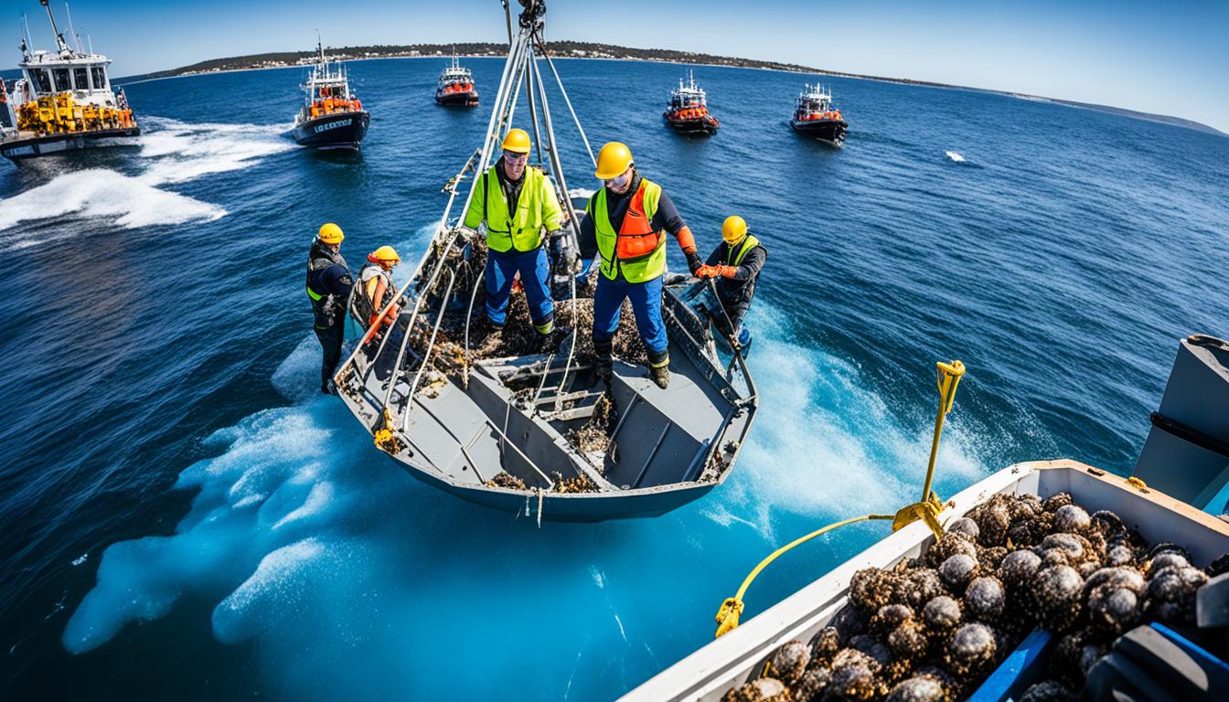 How are scallops harvested?