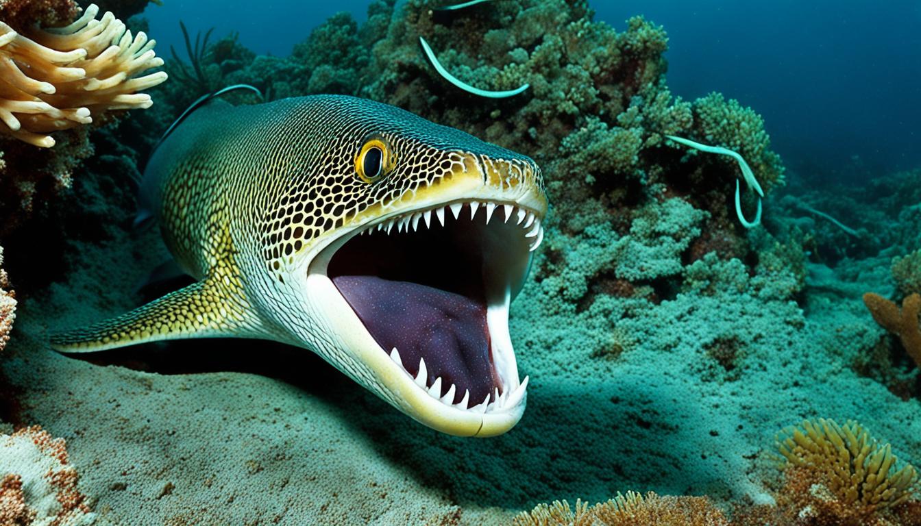 How do moray eels use their sharp teeth?