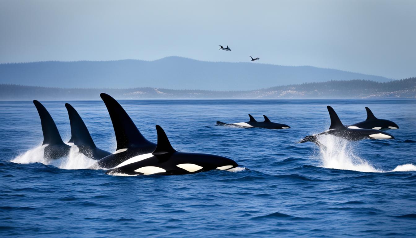 How do orcas interact with other marine life?