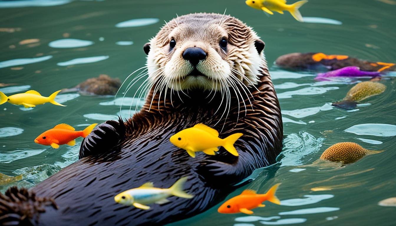 How do sea otters interact with other marine life?