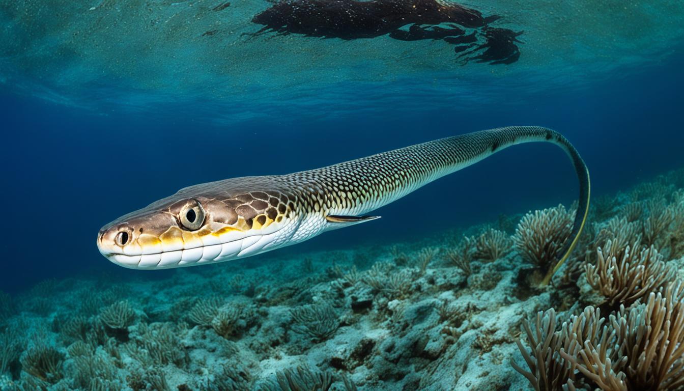 How do sea snakes hunt for food?