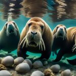 How do walruses hunt for food?