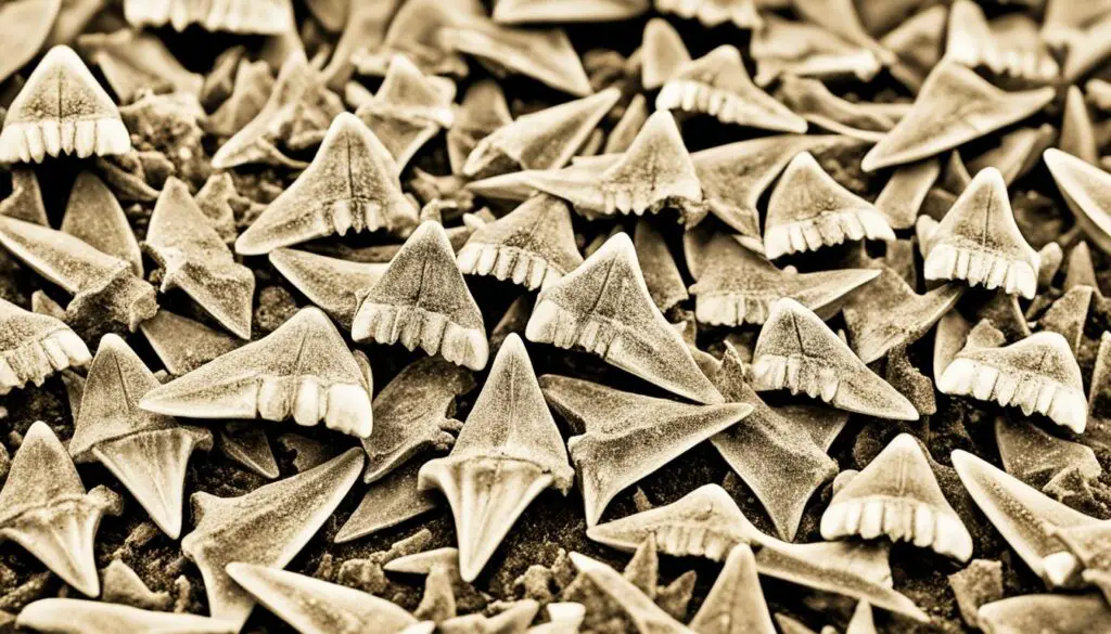 fossilized shark teeth