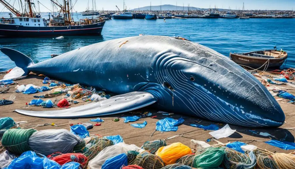 human activities affecting blue whales