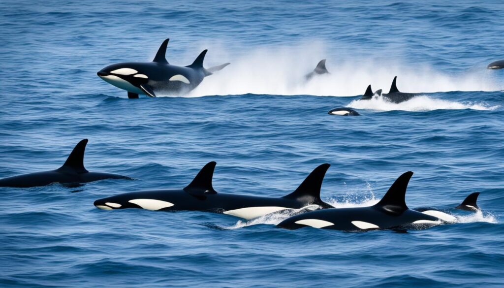 orca interactions with marine life